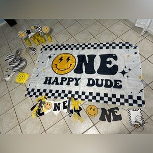 Black and White 'One Happy Dude' Banner